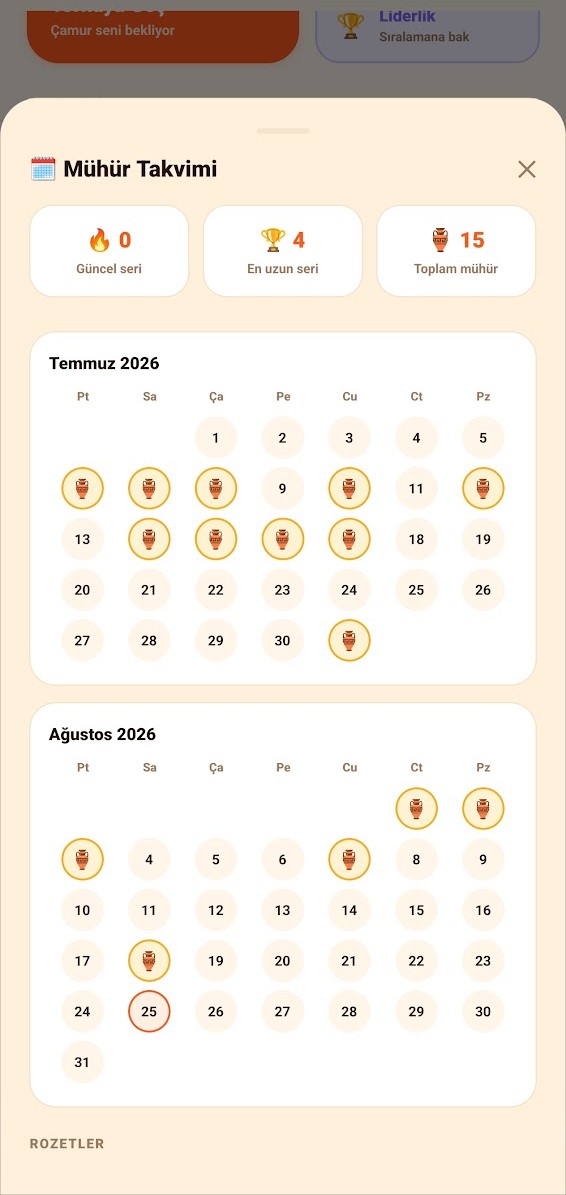 Daily Seals & Calendar